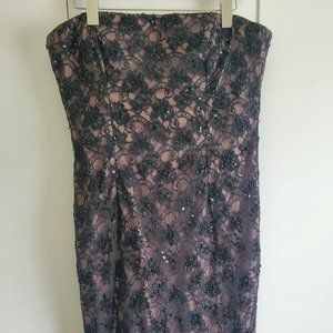 Adrianna Papell Strapless Lace Mini Dress US 8